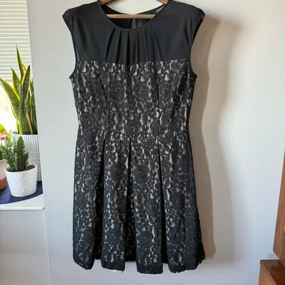 Just...Taylor | Dresses | Justtaylor Lace Dress Black Lace With Nude Lining  Size 2 | Poshmark
